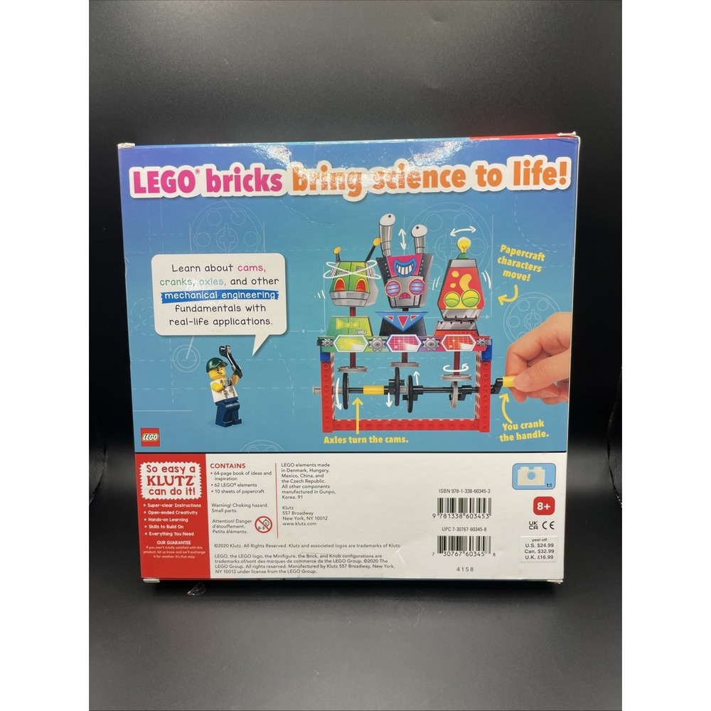 LEGO Klutz Gear Bots Kit-STEM Kinetic Model Building Set 62 LEGO Pieces Unopened - Picture 6 of 6